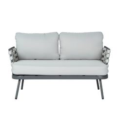 Mariano Steel Loveseat and Table, Grey