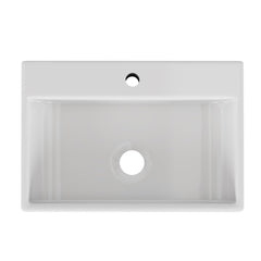 20.6" Square Ceramic Vessel Sink - Premium White Above-Counter Basin