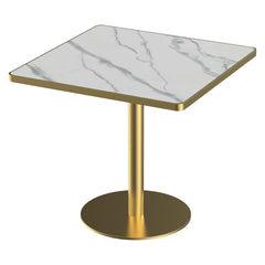 Square Modern Dinning Table 31.5 inches Bistro Table Tulip Table with Faux Marble top,Easy Assemble,Sturdy Metal Frame Diameter
