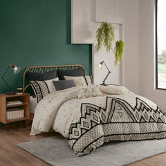 King/Cal King 3 Piece Flax and Cotton Blended Duvet Cover Set
