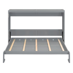 Queen Size Murphy Bed Wall Bed,Gray