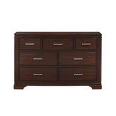 Modern Cherry Finish Dresser with 7-Drawers Smooth Glides Transitional Bedroom Furniture 1pc Storage Cabinet