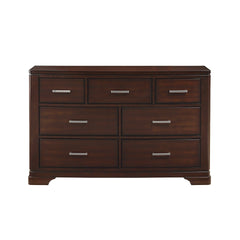 Modern Cherry Finish Dresser with 7-Drawers Smooth Glides Transitional Bedroom Furniture 1pc Storage Cabinet