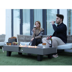 54 inch Propane Fire Pit,Outdoor Gas Fire Pit Table with Rain Cover,Rectangular Heater for Patio, Backyard, Deck,50,000BTU Outdoor Modern Patio Fire Pit.