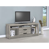 Bergeron Grey Driftwood 2-Drawer Engineered Wood TV Stand