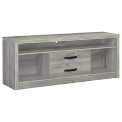 Bergeron Grey Driftwood 2-Drawer Engineered Wood TV Stand