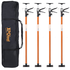 4 Pack Adjustable Support Pole,Steel 3rd Hand Support System,Support Rod for Jacks Cargo Bars Drywalls,Cabinet Jacks for Installing Cabinets,Extends from 45 to 114 Inch ,with carry bag