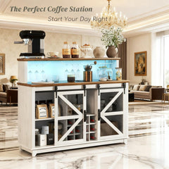 Coffee Bar Cabinet Farmhouse Wine Cabinet for Kitchen, Dining Room