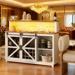 Coffee Bar Cabinet Farmhouse Wine Cabinet for Kitchen, Dining Room