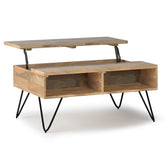 Hunter 36 inch Wide Solid Mango Wood Small Lift Top Coffee Table in Natural