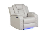 BENZ LED & Power Recliner Chair Made With Faux Leather in Ice same asG150109061 (B is NJ inventory, G is CA inventory,)