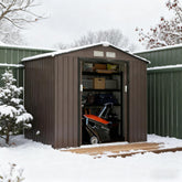 Brown 83.75" L x 51.25" W x 72.75" H Outdoor Storage Shed, Garden Tool House for Backyard Patio