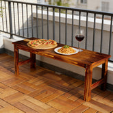 Backless Front Porch Bench,Wood Outdoor Bench