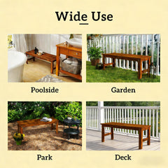 Backless Front Porch Bench,Wood Outdoor Bench