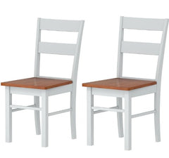 Set of 2 Wood Kitchen Table Chairs with Open Back,Dining Table Chairs