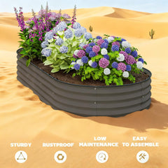 2PCS Raised Beds 7' x 3' x 1' Raised Garden Bed Set
