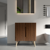 CC0430F305 Etna 30" Striped Walnut Bathroom Vanity WITHOUT Sink, Freestanding Bathroom Cabinet for Modern Bathroom