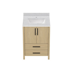 24" Bathroom Vanity Cabinet,Freestangding storage Vanity Cabinet with Countertop & Faucet Hole