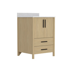 24" Bathroom Vanity Cabinet,Freestangding storage Vanity Cabinet with Countertop & Faucet Hole