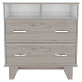 Double Drawer Dresser Arabi, Bedroom, Light Gray / White