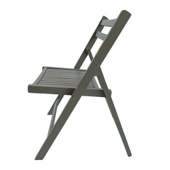 Furniture Slatted Wood Folding Special Event Chair - Gray, Set of 4, FOLDING CHAIR, FOLDABLE STYLE