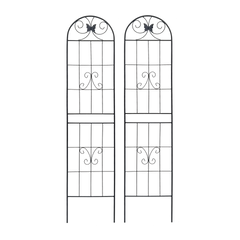 2 Pack Metal Garden Trellis 86.7" x 19.7" Rustproof Trellis for Climbing Plants Outdoor Flower Support Black