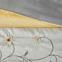 Embroidered 7 Piece Comforter Set Yellow King