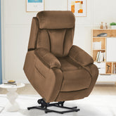 Lift Chair Recliner for Elderly Power Remote Control Recliner Sofa Relax Soft Chair Anti-skid Australia Cashmere Fabric Furniture Living Room(Brown)