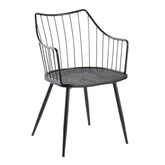 Winston Farmhouse Chair in Black Metal and Black Wood by LumiSource