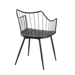 Winston Farmhouse Chair in Black Metal and Black Wood by LumiSource