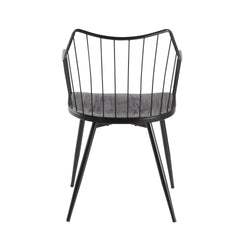 Winston Farmhouse Chair in Black Metal and Black Wood by LumiSource