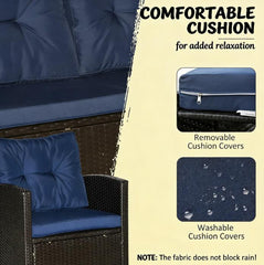 Garden Sectional Sofa Couch,4 Piece Outdoor Furniture Set,Outdoor Furniture Conversation Set