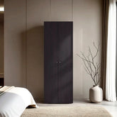 Wenge 2-Door Tall Wardrobe Cabinet
