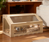 39 inch Hamster Cage Habitat with Window & Openable Top , Oak