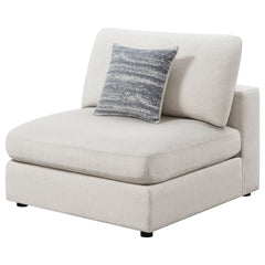 Duncan Beige Upholstered Armless Chair with Removable Cushions