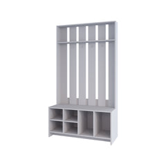 Van Hall Tree in Melamine, Open Storage y Coat Space, Smoke