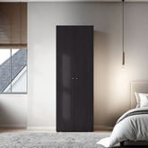 Armoire 66.9 inch H, 2 Doors, 2 Shelves, Black Wengue - Bedroom