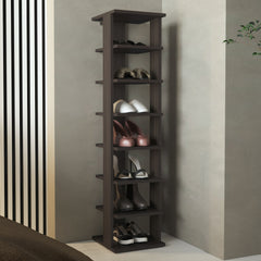 Shoe Rack, Gray Walnut, 7 Shelves