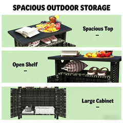 Outdoor Coffee Table,Outdoor Towel Storage Cabinet Organizer,Outdoor Bar Table
