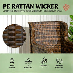 Garden Furniture Set,4 Piece Rattan Furniture Set,Patio Conversation Set
