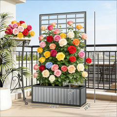 Wooden Raised Garden Bed with Trellis