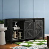 Farmhouse Sideboard with Sliding Barn Doors Buffet Cabinet
