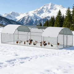 9.2'W x 24.9'D x 6.5'H Chicken Coop Large Metal Chicken Coop for Yard, Outdoor, Duck, Rabbit