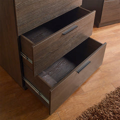 Oliver Farmhouse Four-Drawer Jumbo Chest in Dark Brown