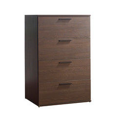 Oliver Farmhouse Four-Drawer Jumbo Chest in Dark Brown
