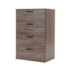Oliver Farmhouse Four-Drawer Jumbo Chest in Rustic Gray