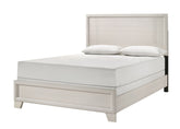 Contemporary 1pc Queen Size Panel Bed Wooden Bedroom Furniture White/Beige Finish