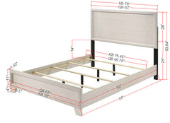 Contemporary 1pc Queen Size Panel Bed Wooden Bedroom Furniture White/Beige Finish