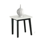 Contemporary Style Square End Table Marble Top White And Black Finish Primary Living Room