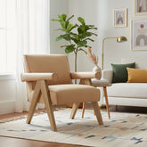 Nessi Modern Faux Leather Arm Chair - Sand
